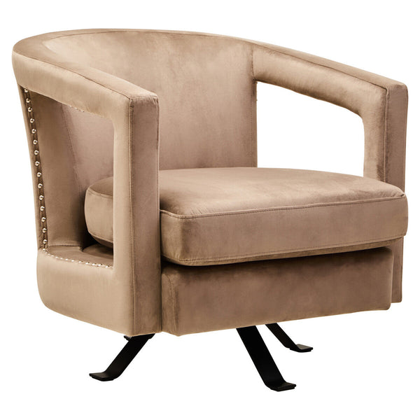 Hestia Mink Velvet Swivel Chair – detail