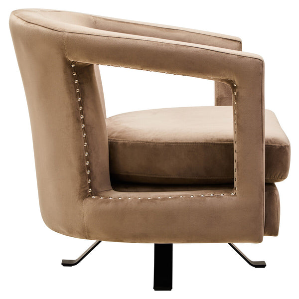 Hestia Mink Velvet Revolving Chair