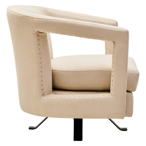 Hestia Beige Velvet Swivel Chair – dimensions