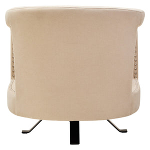 Hestia Beige Velvet Swivel Chair – close-up
