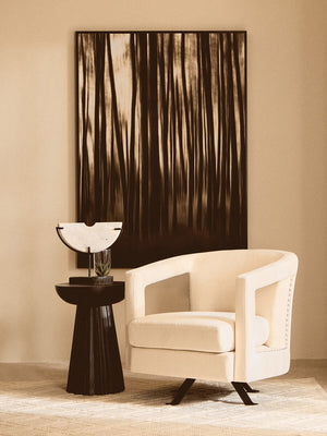 Hestia Beige Velvet Swivel Chair – detail