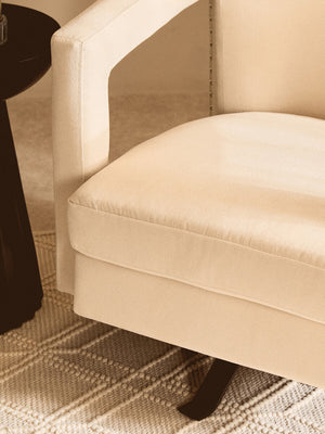 Hestia Beige Velvet Swivel Chair – detail 2
