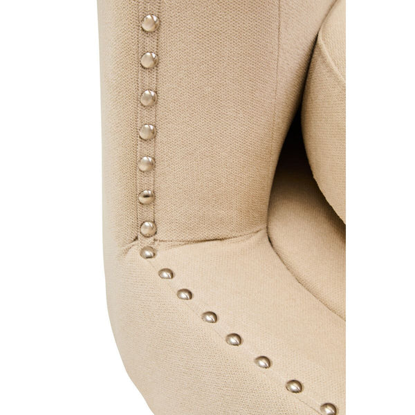 Hestia Beige Velvet Revolving Chair