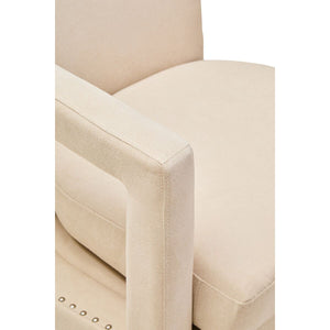 Hestia Beige Velvet Revolving Chair