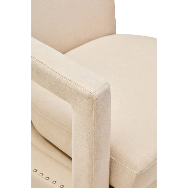 Hestia Beige Velvet Revolving Chair