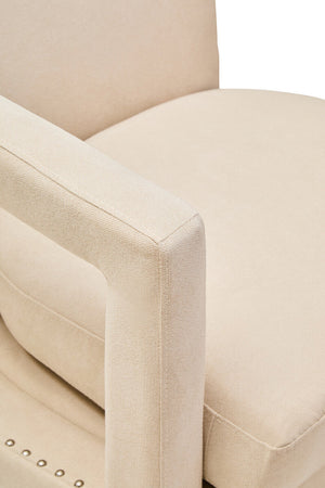 Hestia Beige Velvet Swivel Chair – back view
