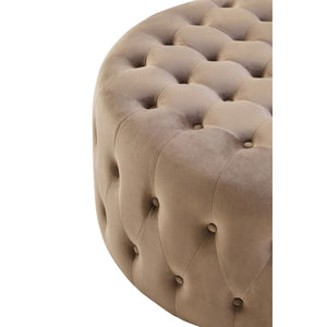 Haley Mink Velvet Round Footstool