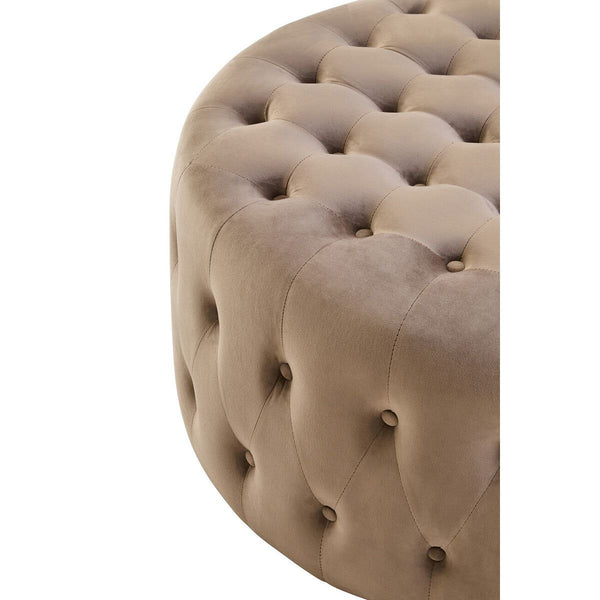 Haley Mink Velvet Round Footstool