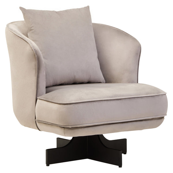 Hale Grey Velvet Swivel Chair with Cushion – detail