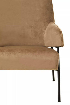 Henia Mink Velvet High Back Chair – close-up