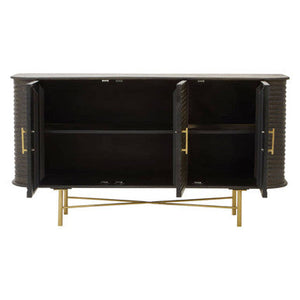 Sojat Dark Finish Mango Wood 3 Door Sideboard – detail