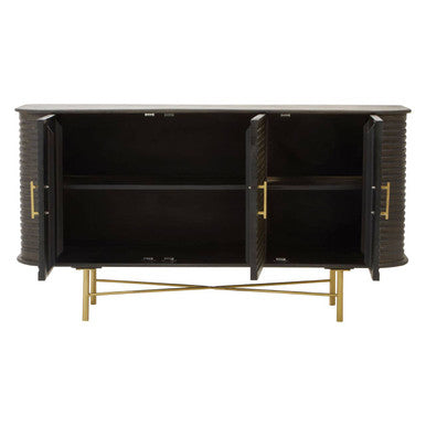 Sojat Dark Finish Mango Wood 3 Door Sideboard – detail