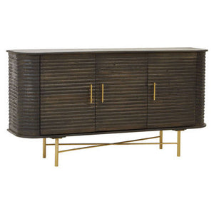 Sojat Dark Finish Mango Wood 3 Door Sideboard – side view