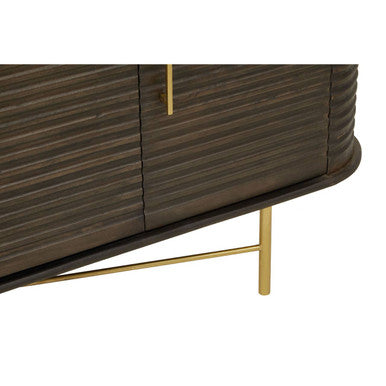 Sojat Dark Finish Mango Wood 3 Door Sideboard – back view