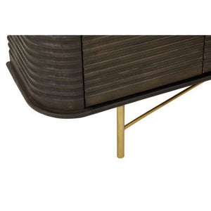 Sojat Dark Finish Mango Wood 3 Door Sideboard – angle view