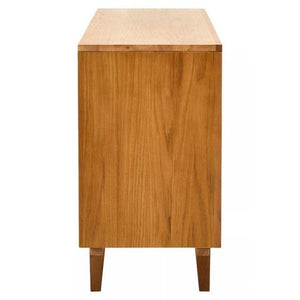 Lyon 4 Door Natural Rattan And Oak Sideboard