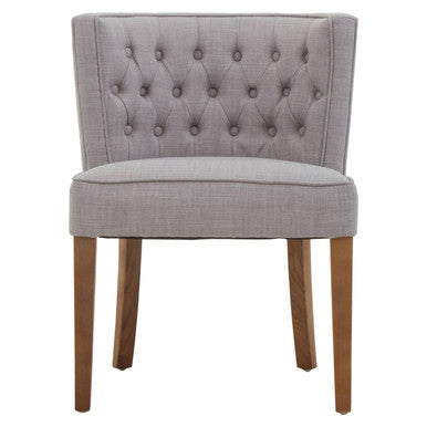 Parkside Grey Fabric Curved Back Dining Chair – side view