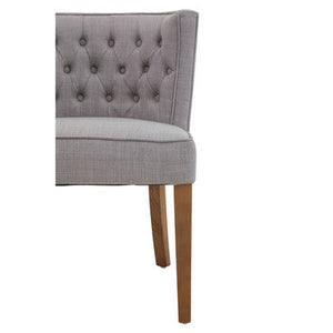 Parkside Grey Fabric Curved Back Dining Chair – close-up