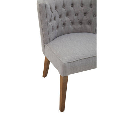 Parkside Grey Fabric Curved Back Dining Chair – back view