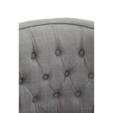 Parkside Grey Fabric Curved Back Dining Chair – angle view