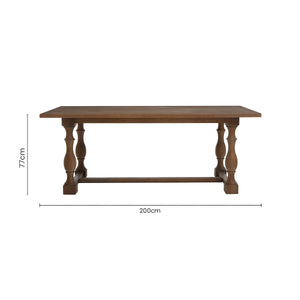 Parkside Natural Oak Wood Rectangular Dining Table – detail 2