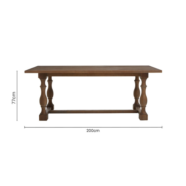 Parkside Natural Oak Wood Rectangular Dining Table – detail 2