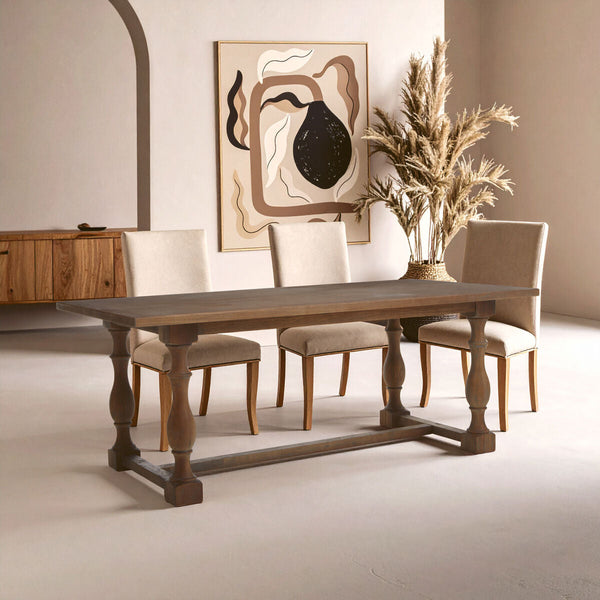 Parkside Natural Oak Wood Rectangular Dining Table – detail