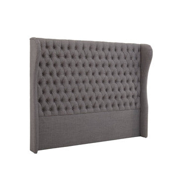 Parkside Grey Fabric Button Tufted Super King Headboard