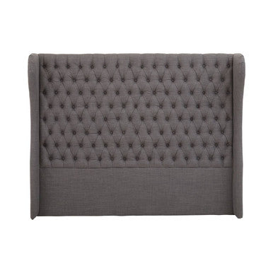 Parkside Grey Fabric Button Tufted Super King Headboard