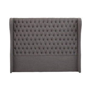 Parkside Grey Fabric Button Tufted Super King Headboard