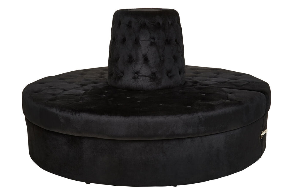 Hartford Black Velvet Modular Round Sofa