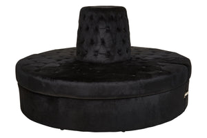 Hartford Black Velvet Modular Round Sofa – side view