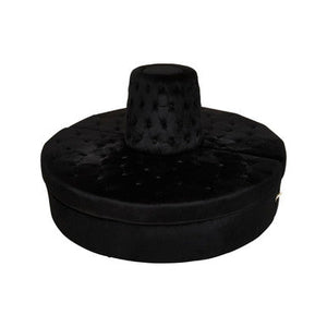Hartford Black Velvet Modular Round Sofa – in room setting