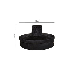 Hartford Black Velvet Modular Round Sofa – dimensions 2