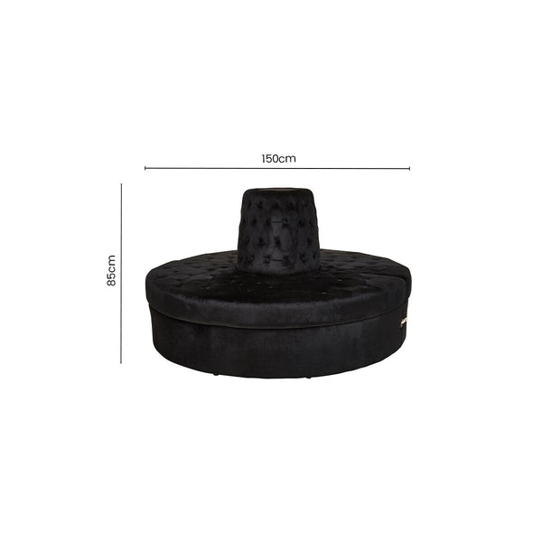 Hartford Black Velvet Modular Round Sofa – dimensions 2