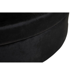 Hartford Black Velvet Modular Round Sofa – angle view