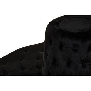 Hartford Black Velvet Modular Round Sofa – side view 2