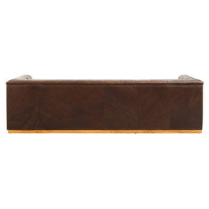 King Three Seater Tufted Leather Sofa