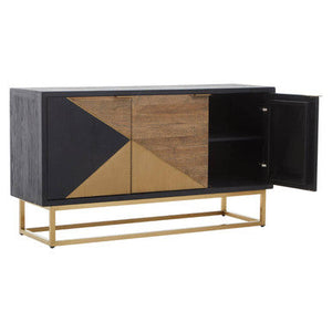 Siena Natural and Black Oak Wood 3 Door Sideboard – detail