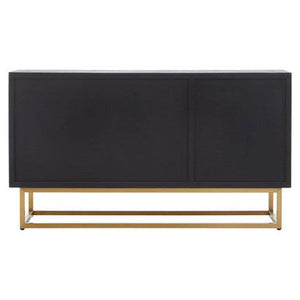 Siena Natural and Black Oak Wood 3 Door Sideboard – in room setting