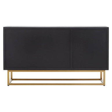 Siena Natural and Black Oak Wood 3 Door Sideboard – in room setting