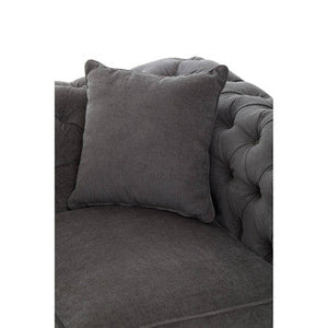 Spencer Grey Fabric Button Tufted 2 Seater Sofa – back view