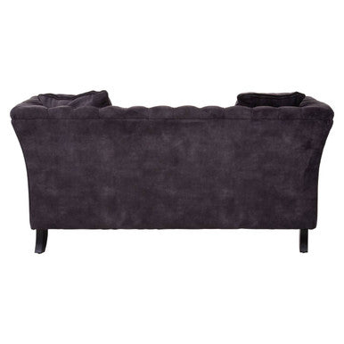 Sabrina Grey Velvet Fabric 2 Seater Sofa with Wheels – dimensions
