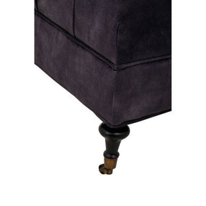 Sabrina Grey Velvet Ottoman with Wheels – dimensions