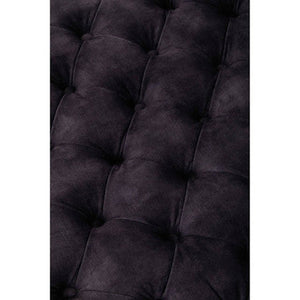 Sabrina Grey Velvet Ottoman with Wheels – back view