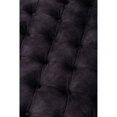 Sabrina Grey Velvet Ottoman with Wheels – back view