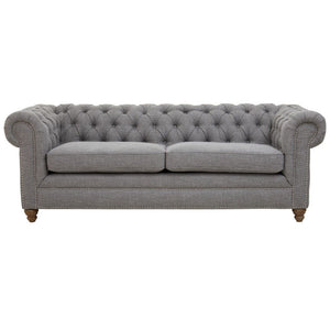 Stella Three Seat Grey Linen Sofa