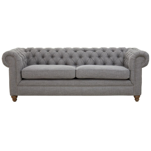 Stella Three Seat Grey Linen Sofa