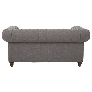 Stella Grey Linen 2 Seater Chesterfield Sofa – close-up