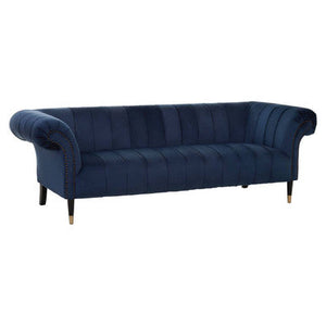 Siena Midnight Blue Velvet 3 Seater Sofa – in room setting
